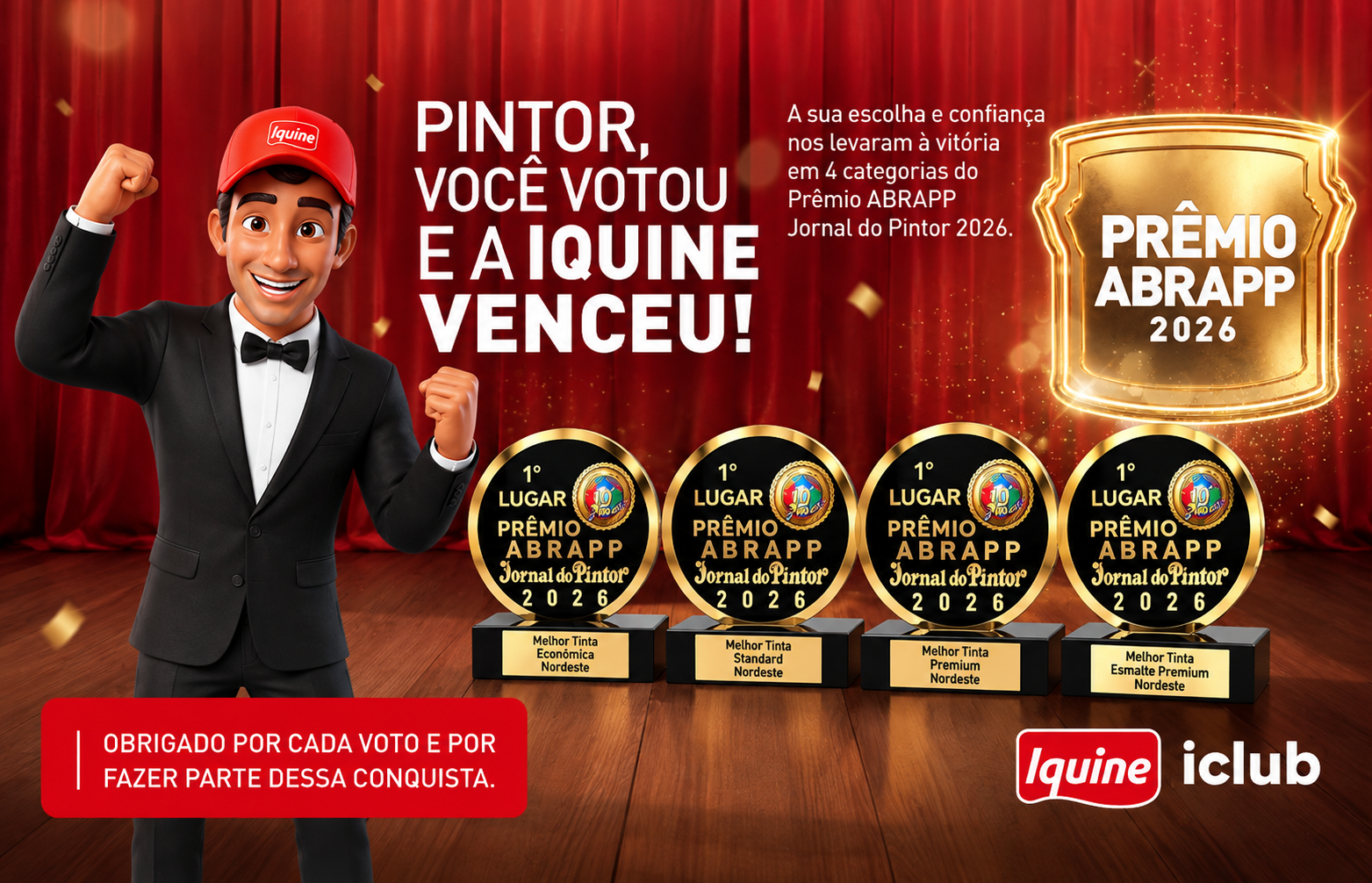 Tintas Iquine conquista quatro categorias no Prêmio ABRAPP Jornal do Pintor